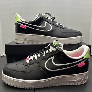 Nike Air Force 1 '07 Black White Hyper Pink DM8130-001 Size 9.5